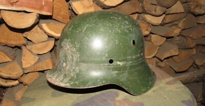 Originale-autentico WW2 WWII reliquia elmetto tedesco Wehrmacht mfr timbro hkp62 #173 - Immagine 1 di 4