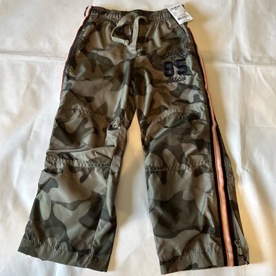 Oshkosh B’gosh Pants Camouflage Water Resistant Bottom Zip Leg Drawstring Boys 4 - Image 1 of 4