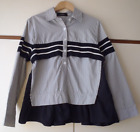 YUKI Unusual Black White Striped Knit Trim Long Sleeve Blouse Shirt - Size XS