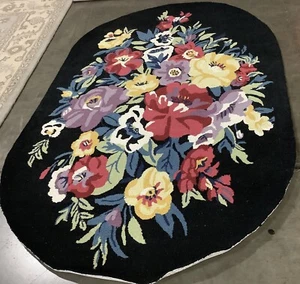 BLACK / ROSE 5'-0" x 8'-0" Flaw in Rug, Reduced Price 1172675181 HK219Z-5OV - Picture 1 of 4