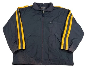 Vintage Abercrombie Performance Jacket Mens Large Yellow Striped Fleece Lined - Picture 1 of 8