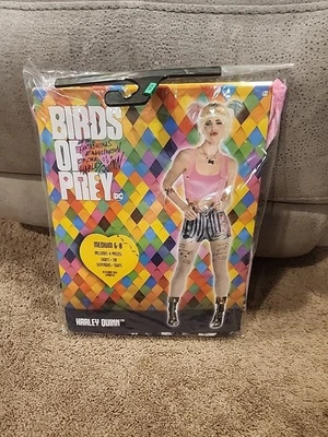  DC Birds of Prey HARLEY QUINN Halloween Costume Size ADULT Medium 6-8 With Wig - Image 1 of 4