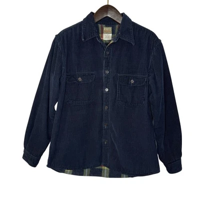 Chaqueta Camisa Roots Canada Para Hombres Pana Forrada de Vellón Azul Talla S Foto 1 de 4
