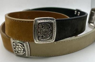 CINTURÓN DE CUERO Woolrich John Rich & Bros. Tricolor Plata Acentos Lg Foto 1 de 4