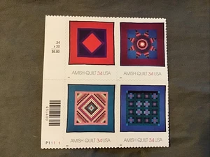 MNH Briefmarken 4er Block 34cent, Amish Quilts Scott's #3524-27 - Bild 1 von 2