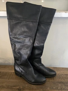 Botas Bare Traps Marcella Cuero PU Cojín Sobre la Rodilla Talla 6 PANTORRILLA ANCHA - Imagen 1 de 9