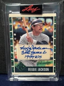 Reggie Jackson 2025 Leaf Seasons In The Sun Personalizado Automático 1/1 Salón de la fama de Nueva York - Imagen 1 de 2