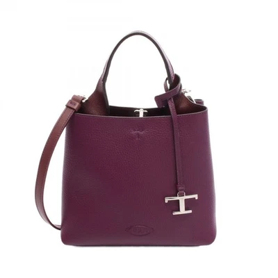 TOD'S Timeless Shoulder crossbody Handbag leather Purple Used Women - Image 1 of 4