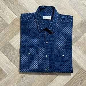 Vintage Jason by Fantasia Western Shirt β Navy Polka Dot β Made in USA - Picture 1 of 8