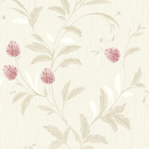Delicate Red Clover with Trailing Leaves Wallpaper