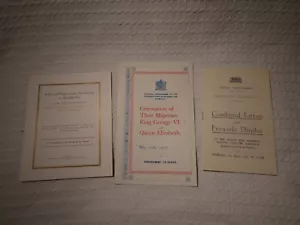 3 x King George VI & Elizabeth 1937 Coronation Programmes Guides Uganda Africa - Picture 1 of 15