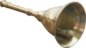 BEST PRICE SUPER GIFT HAND HELD 100% BRASS BELL HANDICRAFT DECOR NICE ART WORK - Picture 1 of 1
