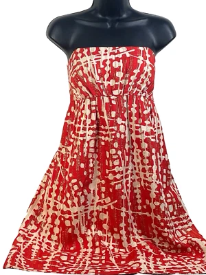 Vestido de cóctel Shoshanna sin tirantes para mujer talla 10 seda mezcla metálica rojo dios Foto 1 de 4