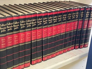 Vintage 1955 Collier s Encyclopedia Complete Set Volumes 1-20 Black Red Cover - Picture 1 of 4