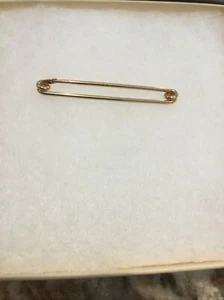 CLASSIC 1/10 14k GOLD 1.75” SAFETY PIN STYLE COLLAR BAR NEW OLD STOCK!! - Picture 1 of 4