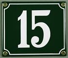 Grne Emaille Hausnummer "15" 14x12 cm Hausnummernschild sofort lieferbar Schild