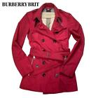 Burberry Brid Trench Coat Red with Belt Size S From Japan s-2687