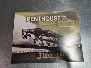 NHRA Jim Dunn Penthouse Magazine Racing Promotional Card 8.5x11