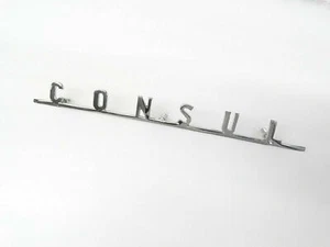 Vintage Car Ford "Consul" Chrome Badge Decal Emblem - Picture 1 of 3