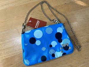 ROXY BLUE Dotted Design Faux Leather Small Crossbody Clutch  - 7" x 5" - Picture 1 of 7