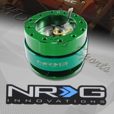 NRG Green Aluminum Ball Lock 6-Hole Steering Wheel Gen 2.0 Quick Release Adapter - Image 1 of 4