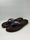 Nike Celso Brown Blue White Thong Slip On Sandals 314870-214 Women's Size 10