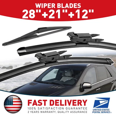 28"+21"+12"Wiper Blade Set for 2007-2011 Mercedes-Benz ML63 AMG GL450 Replace US - Image 1 of 4