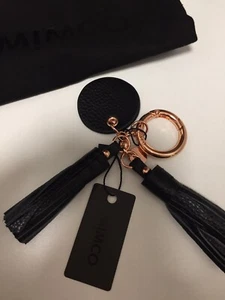 Authentic Mimco Duet Tassel Leather Keyring Black Rose Gold With Tag Dust Bag - Picture 1 of 3