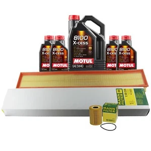 9L Motul 8100 X-CESS 5W40 Mann Filter Motor Air Oil Change Kit Panamera 4.8L V8 - Picture 1 of 1