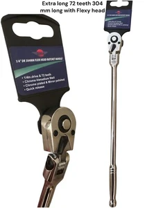 United Tools 1/4 di pollice DRIVE CRICCHETTO TESTA FLESSIBILE EXTRA LUNGO, chiave lunga 305 mm - Foto 1 di 1