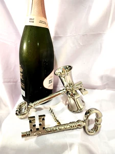 Bar Ware Set, Silver Plated from Neiman Marcus, Corkscrew & Double-Sided Jigger - Picture 1 of 11
