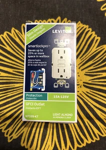 Leviton 7599-KT 15A 125V GFCI Presa Luce Mandorla Nuova - Foto 1 di 4