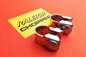 RALEIGH CHOPPER MK3 NEU EDELSTAHL SISSY BAR KLEMMEN x 2 - Bild 1 von 4
