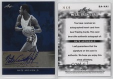 2012-13 Leaf Metal Holo Blue /25 Tiny Archibald Nate Archibald #BA-NA1 Auto HOF