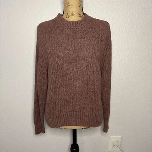 Wilfred Aritzia Essential Chenille Knit Sweater Brown sz S Long Sleeve Crew Neck - Picture 1 of 13