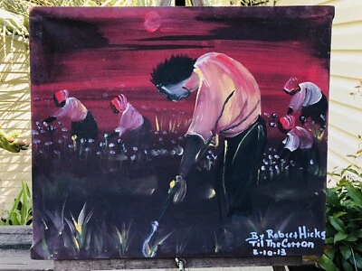 African American Georgia Gullah Artist Robert Hicks Acrylic Painting - Image 1 of 4