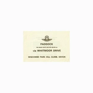 Wiscombe Park Paddock Entry Windscreen Sticker 17 April 1977 - Picture 1 of 1