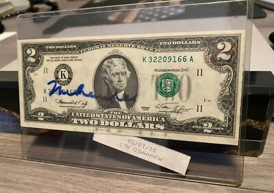 $2 Bill Signed By MUHAMMAD ALI - Image 1 of 4