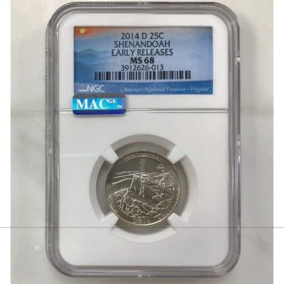 2014 D Shenandoah Quarter NGC MS68 ***Rev. Tye's Stache***  #6013211 - Image 1 of 4