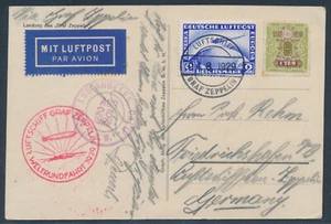 Zeppelin Weltrundfahrt 1929 Bordpost Tokio Los Angeles Crew Post (S24333) - Picture 1 of 2