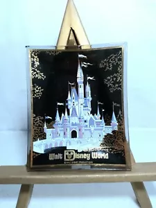 Vtg Walt Disney World Cinderella Castle Gilded Glass Trinket Dish - Picture 1 of 4