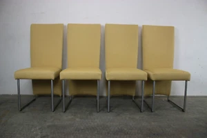 4er Garnitur Rolf Benz Modell 7400 Stühle Gelb Ripp Stoff Neubezug - Bild 1 von 10