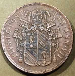 VATICAN / PAPAL STATES - ITALIE - Pie IX 5 BAIOCCHI 1852 B Bologne - Imagen 1 de 2
