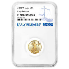 2022-W Proof $5 American Gold Eagle 1/10 oz NGC PF70UC ER Blue Label