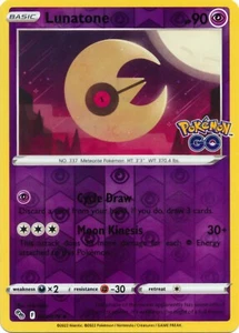 Lunatone - 034/078 - Reverse Holo Uncommon Pokemon GO Pokemon TCG NM - Picture 1 of 1