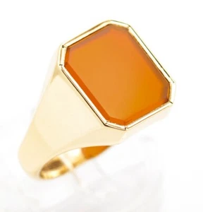Vintage klobiger Siegelring 9 kt massiv Gold gepunzt mit Karneol 70er Retro - Bild 1 von 6