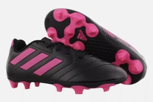 Adidas B25594 Soccer Cleats Shoes Black Pink Youth Size US 3 Pre-Owned VGUC - Picture 1 of 4