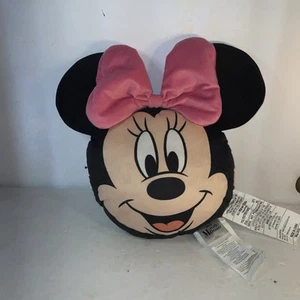 Minnie Mouse Disney Store Head Face Pillow Plush Pink Bow 12"(98)(99) - Picture 1 of 5