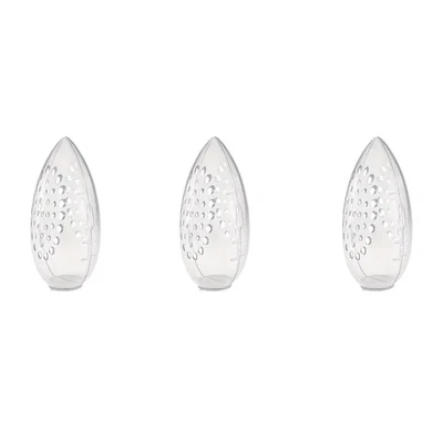 Estuche de esponja de maquillaje transparente en forma de huevo de 3 piezas - Soporte portátil para soplo de viaje Foto 1 de 4