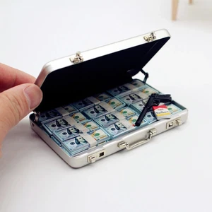 RC 1/10 Metal BRIEFCASE W/ MONEY + GUN (Silver case w/ Cig) - Picture 1 of 23